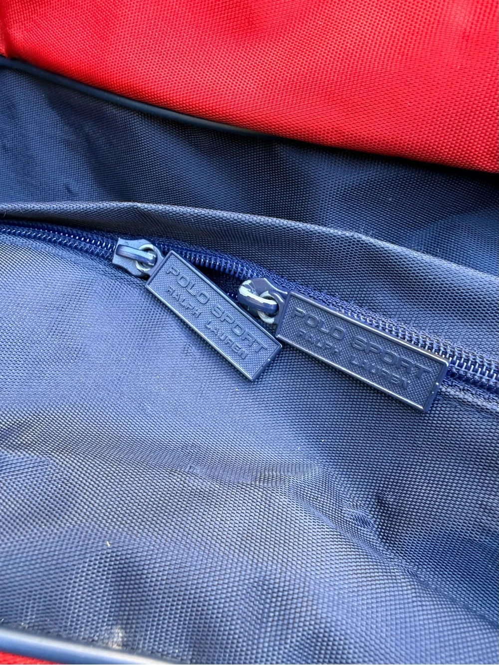 Vintage Polo by Ralph Lauren Red & Navy Duffel Bag/Gym Bag